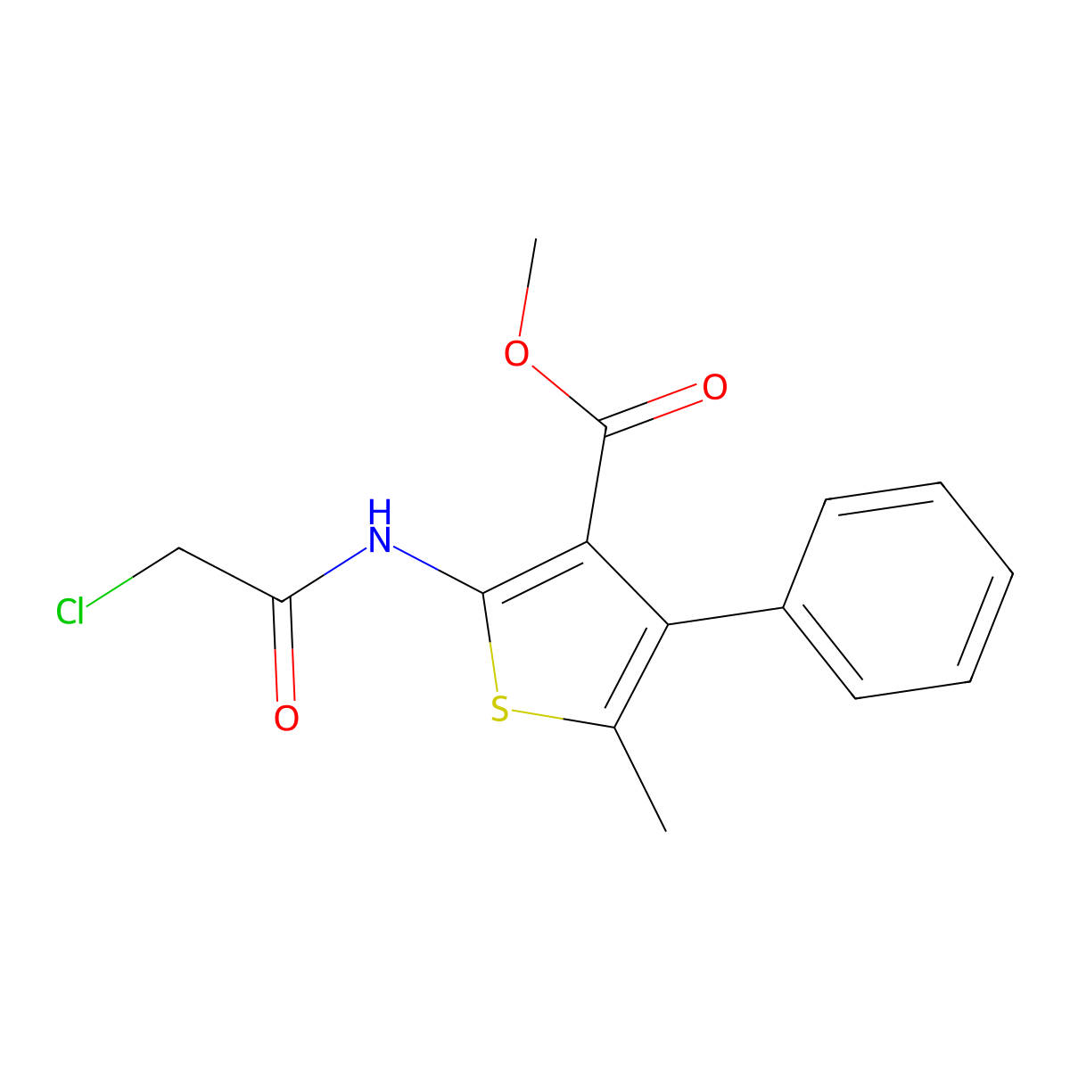 Methyl 2-[(chloroacetyl)amino]-5-methyl-4-phenylthiophene-3-carboxylate molecular structure, CAS 610274-64-1