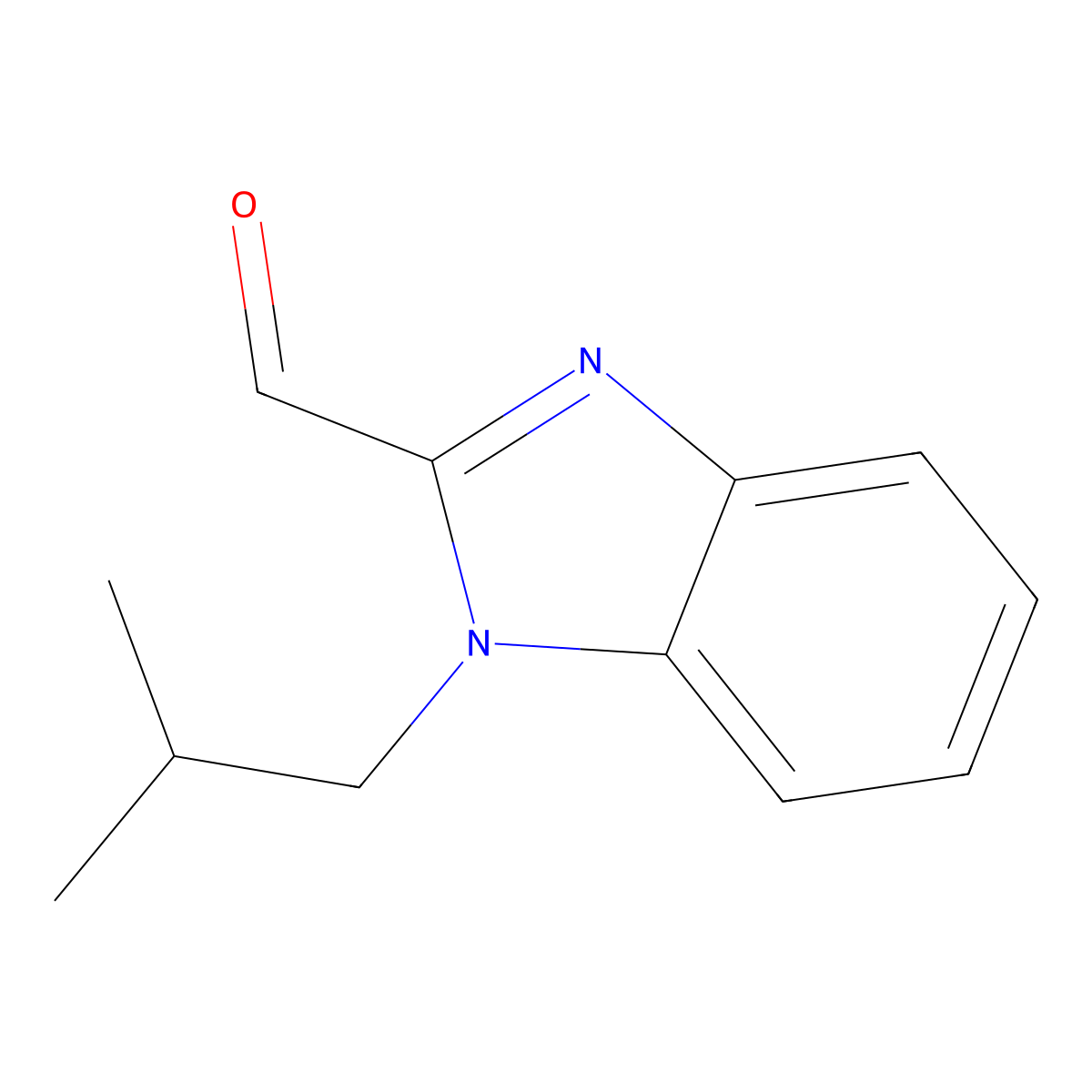 1-(2-methylpropyl)-1H-1,3-benzodiazole-2-carbaldehyde molecular structure, CAS 610275-02-0