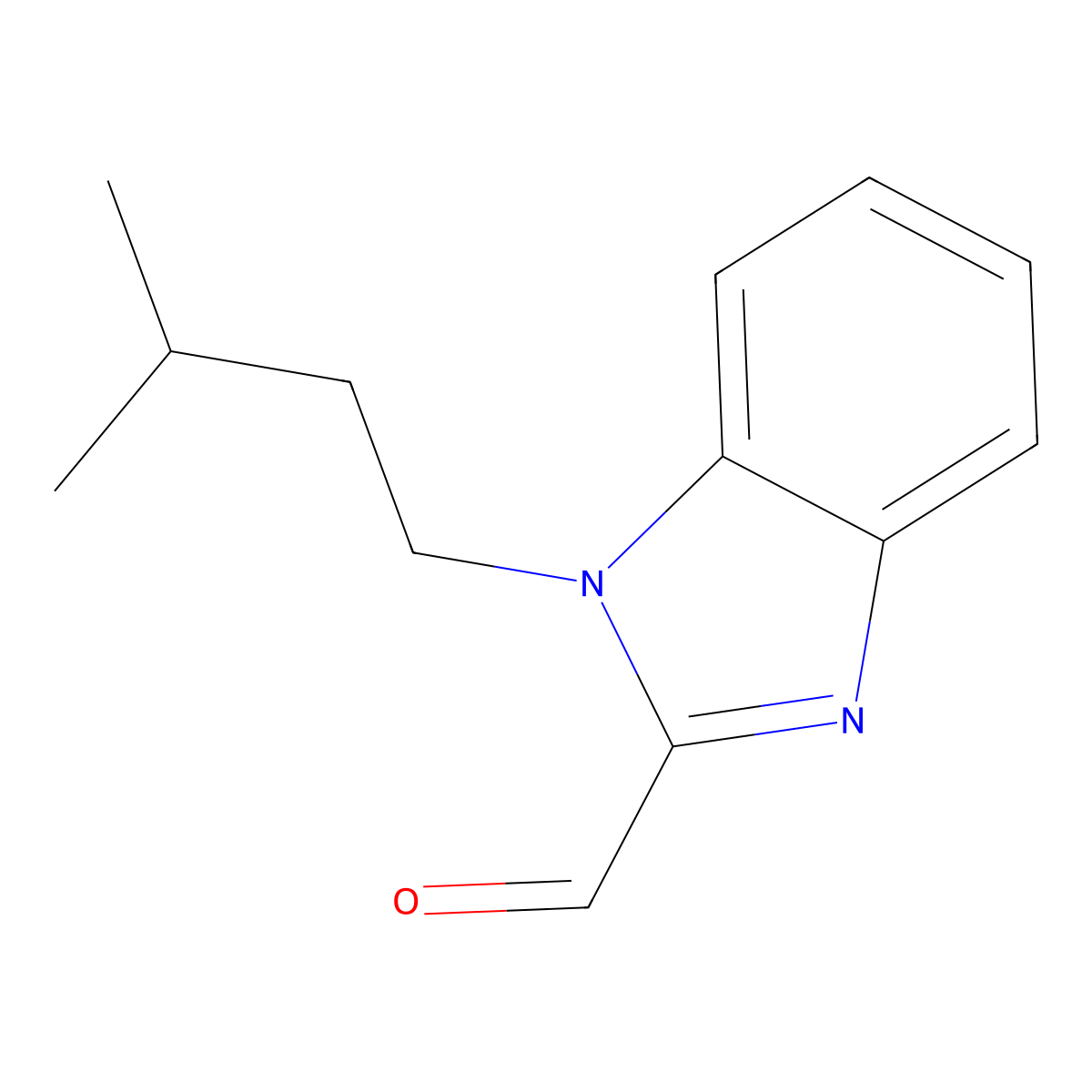 1-(3-methylbutyl)-1H-benzimidazole-2-carbaldehyde molecular structure, CAS 610275-03-1