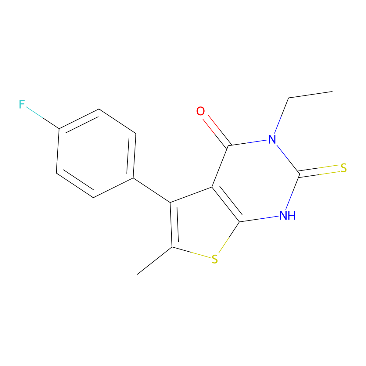 3-ethyl-5-(4-fluorophenyl)-6-methyl-2-sulfanyl-3H,4H-thieno[2,3-d]pyrimidin-4-one molecular structure, CAS 610275-51-9