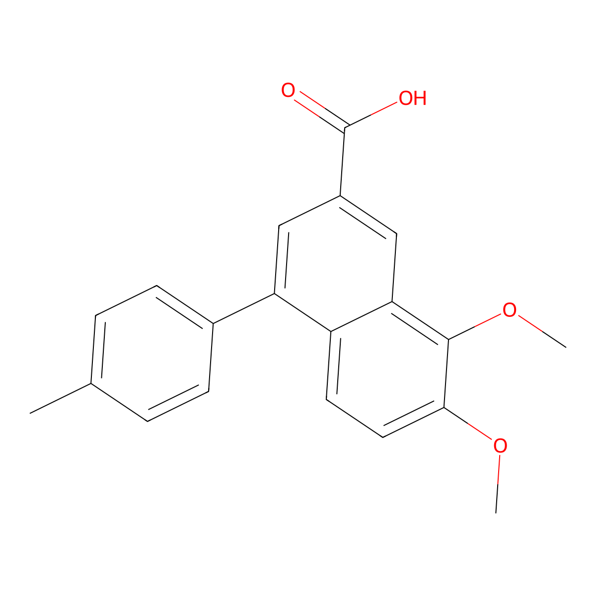 7,8-dimethoxy-4-(4-methylphenyl)naphthalene-2-carboxylic Acid molecular structure, CAS 610275-81-5