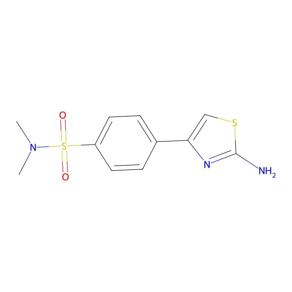 4-(2-amino-1,3-thiazol-4-yl)-N,N-dimethylbenzene-1-sulfonamide molecular structure, CAS 610275-82-6