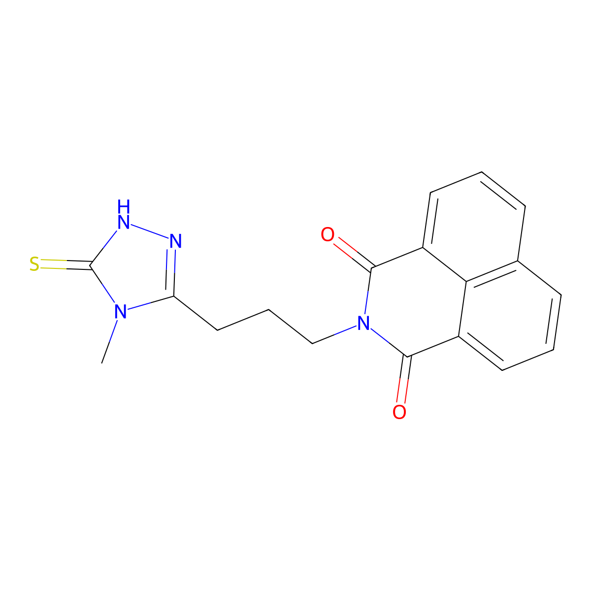 2-[3-(4-methyl-5-sulfanylidene-1H-1,2,4-triazol-3-yl)propyl]benzo[de]isoquinoline-1,3-dione molecular structure, CAS 610276-11-4