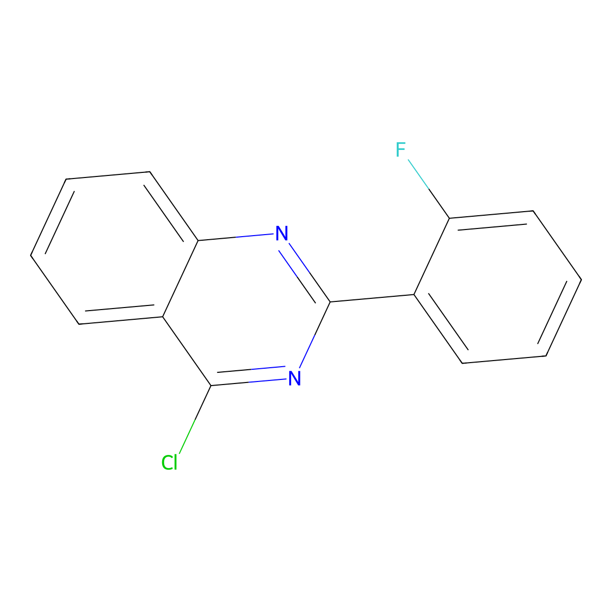4-Chloro-2-(2-fluoro-phenyl)-quinazoline molecular structure, CAS 610276-37-4