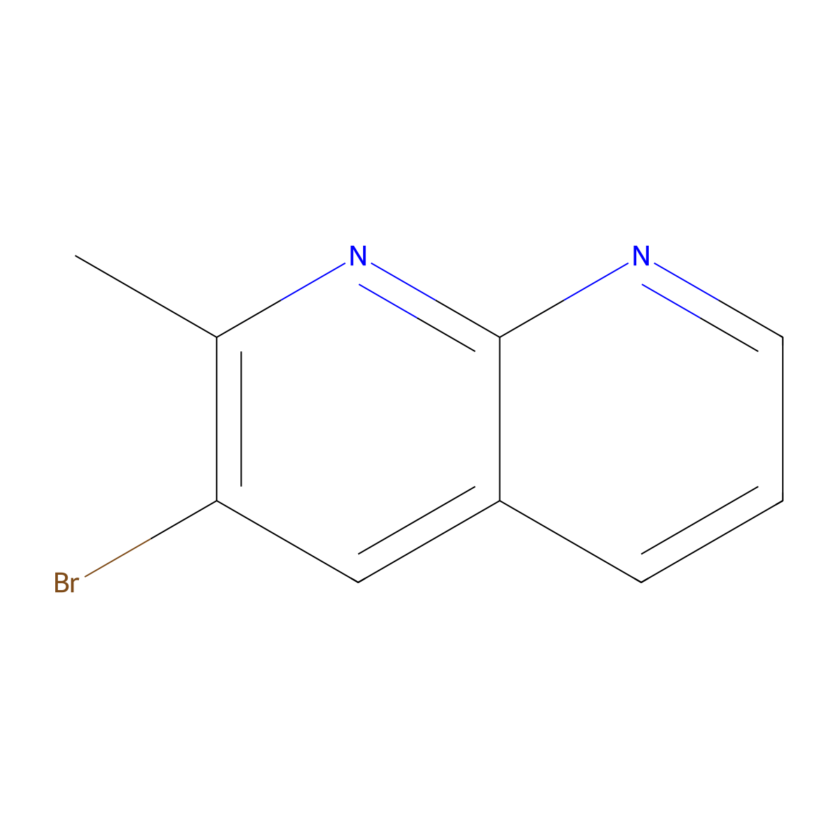 3-Bromo-2-methyl-1,8-naphthyridine molecular structure, CAS 610276-40-9