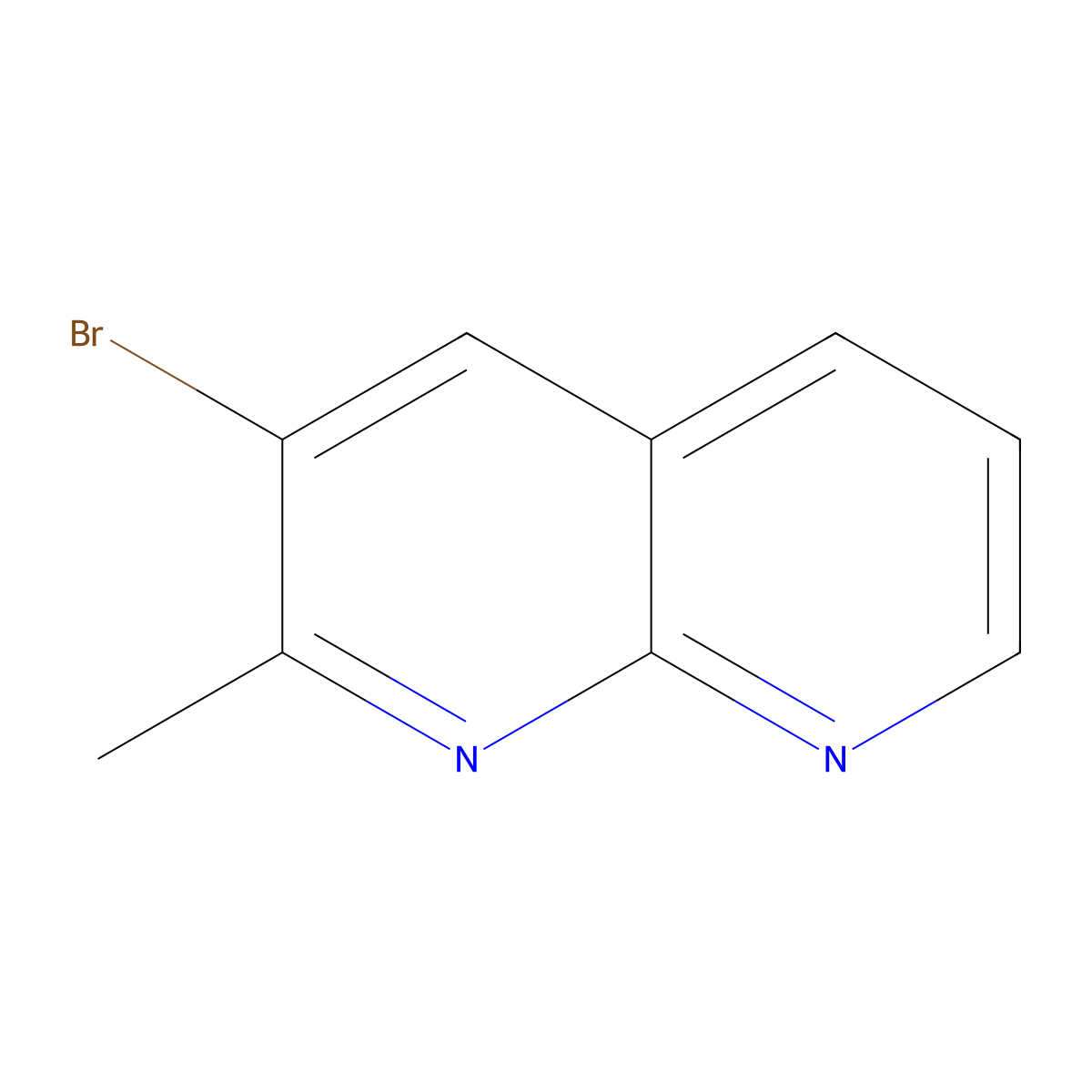 3-Bromo-2-methyl-1,8-naphthyridine molecular structure, CAS 610276-40-9