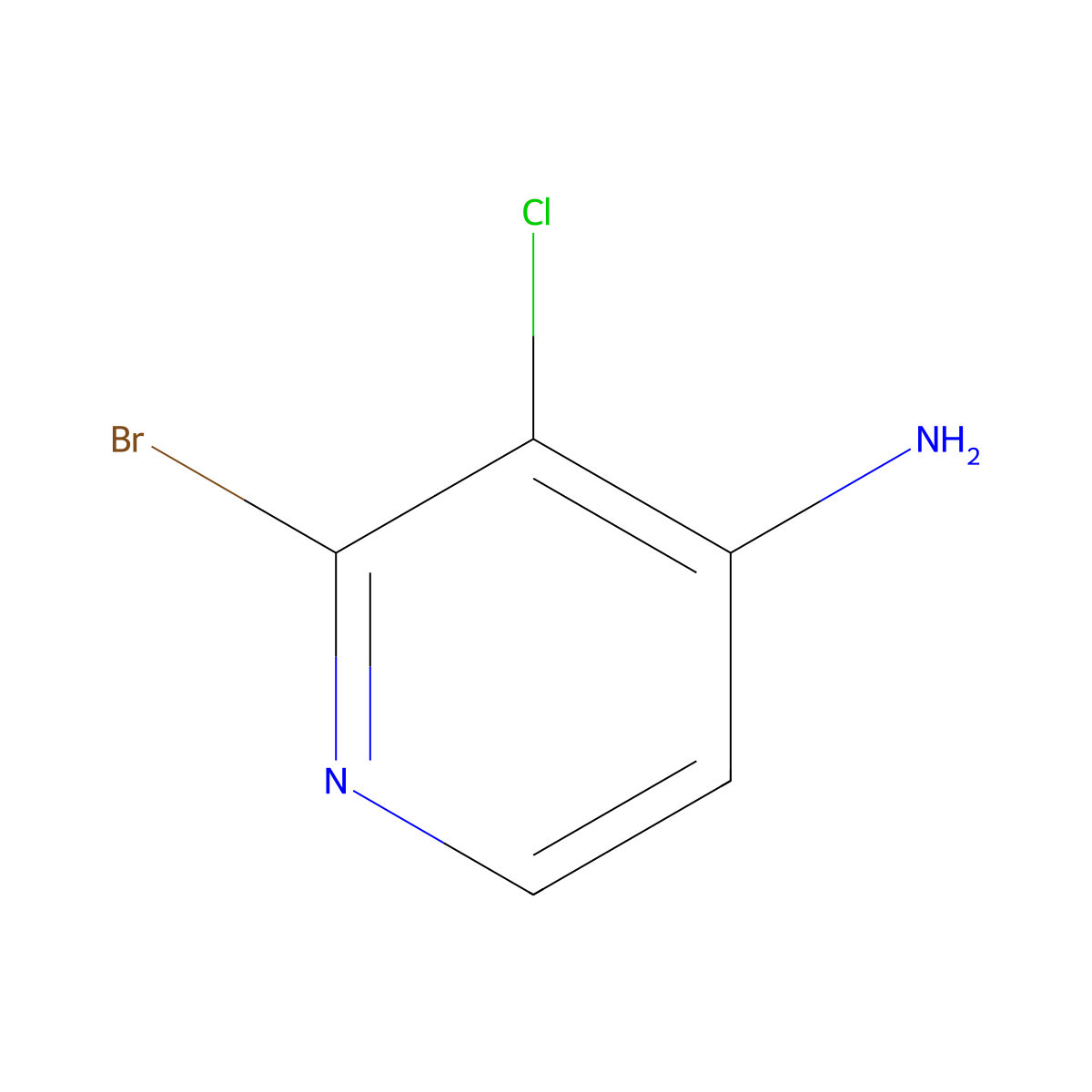2-Bromo-3-chloropyridin-4-amine molecular structure, CAS 610277-13-9