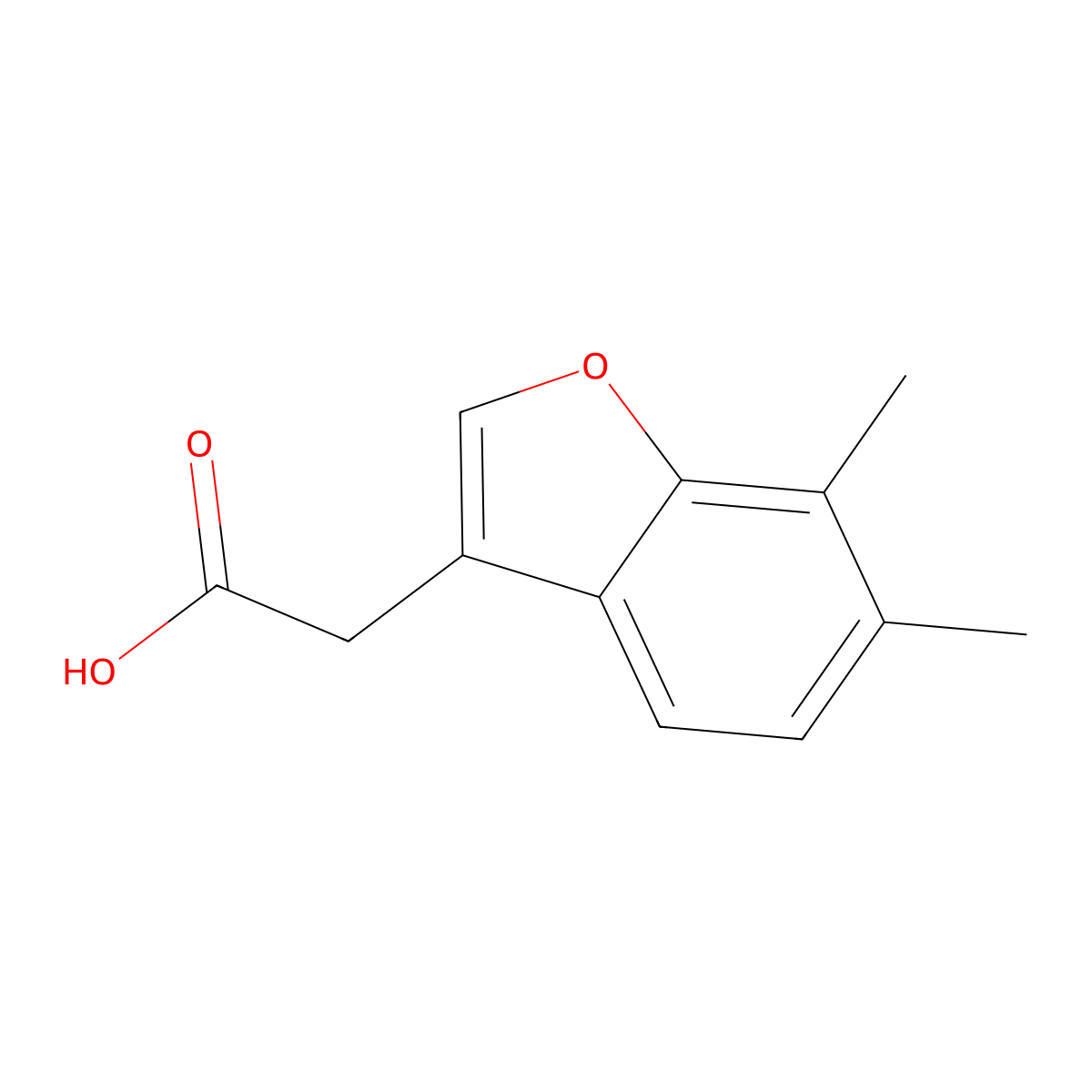 2-(6,7-Dimethyl-1-benzofuran-3-yl)acetic acid molecular structure, CAS 610277-17-3