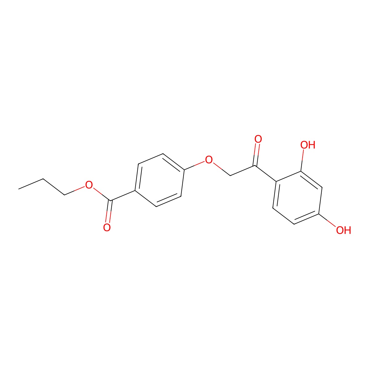 Propyl 4-[2-(2,4-dihydroxyphenyl)-2-oxoethoxy]benzoate molecular structure, CAS 610277-82-2
