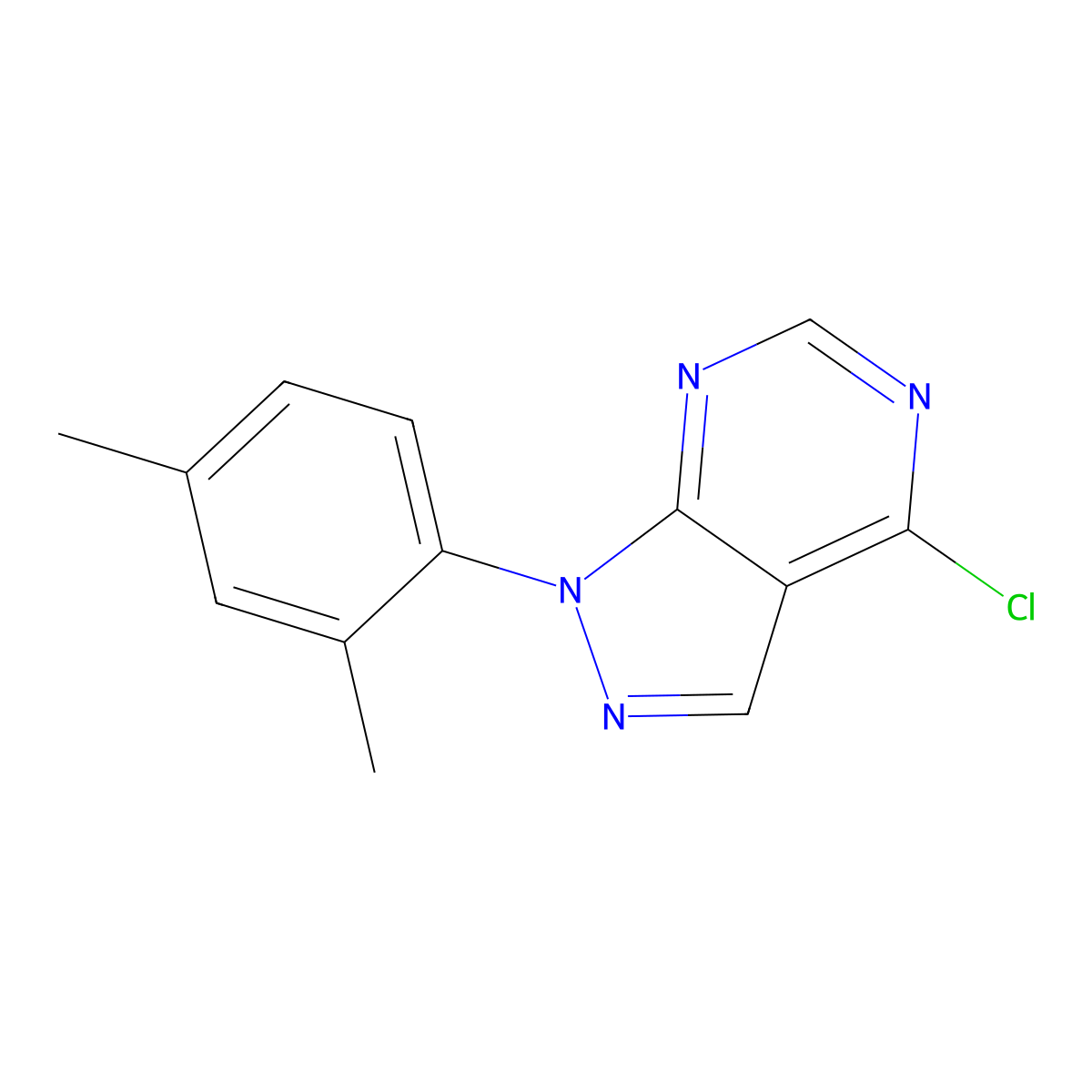 4-chloro-1-(2,4-dimethylphenyl)-1H-pyrazolo[3,4-d]pyrimidine molecular structure, CAS 610277-86-6