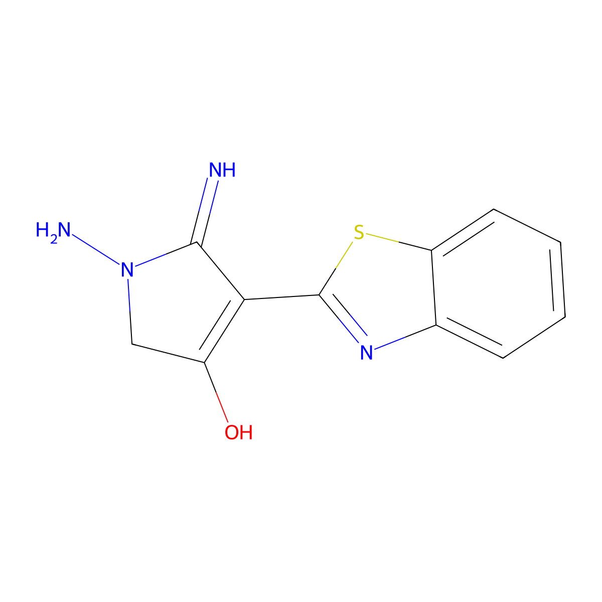 1,5-diamino-4-(1,3-benzothiazol-2-yl)-2,3-dihydro-1H-pyrrol-3-one molecular structure, CAS 610278-85-8