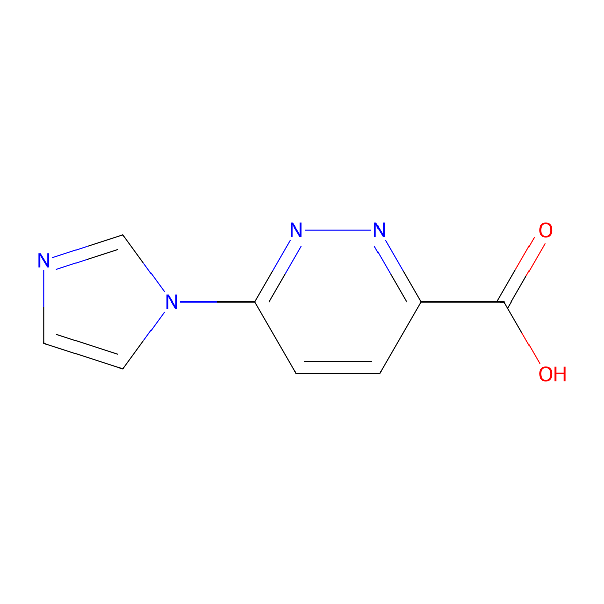 6-(1H-imidazol-1-yl)pyridazine-3-carboxylic acid molecular structure, CAS 610278-97-2