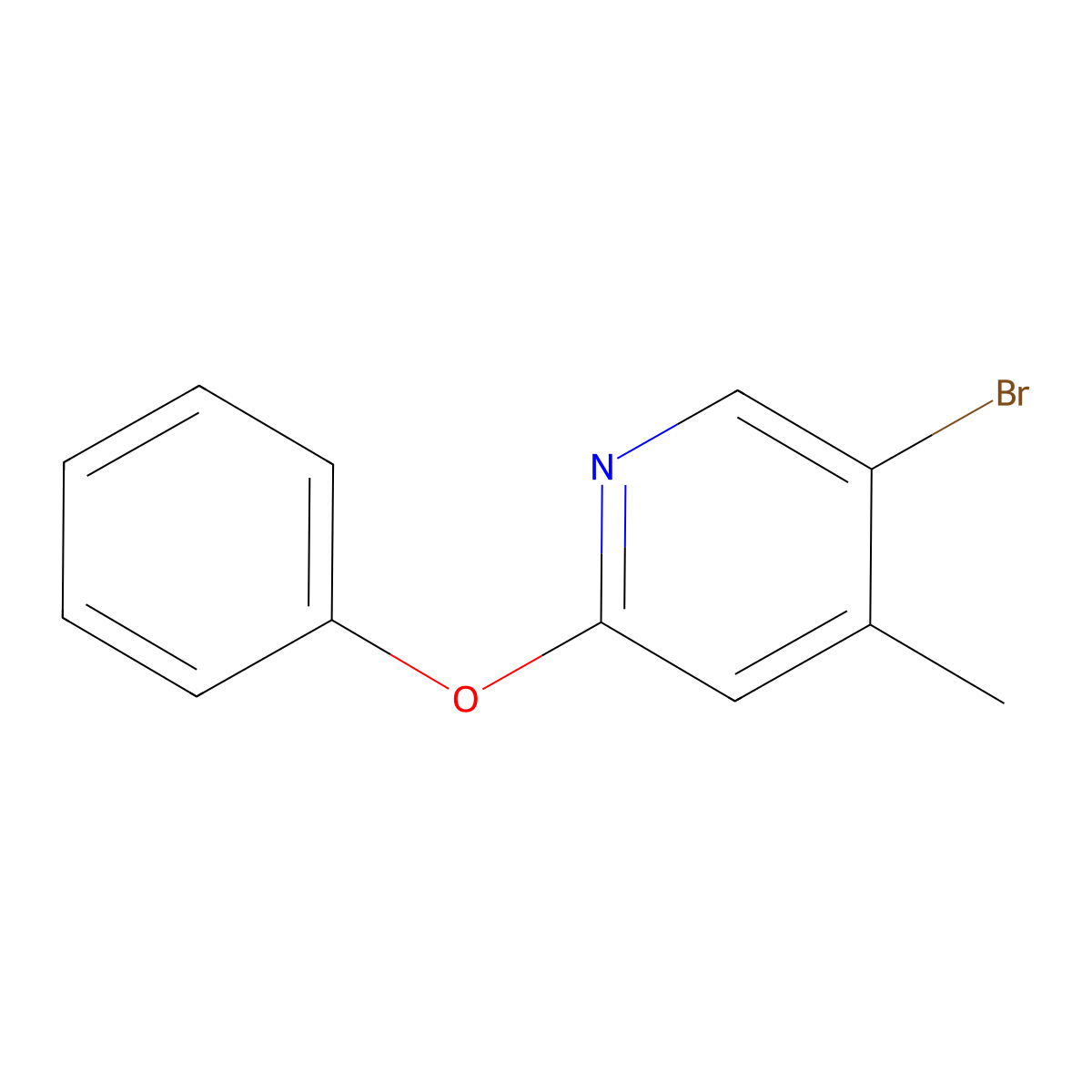 5-Bromo-4-methyl-2-phenoxypyridine molecular structure, CAS 610279-01-1