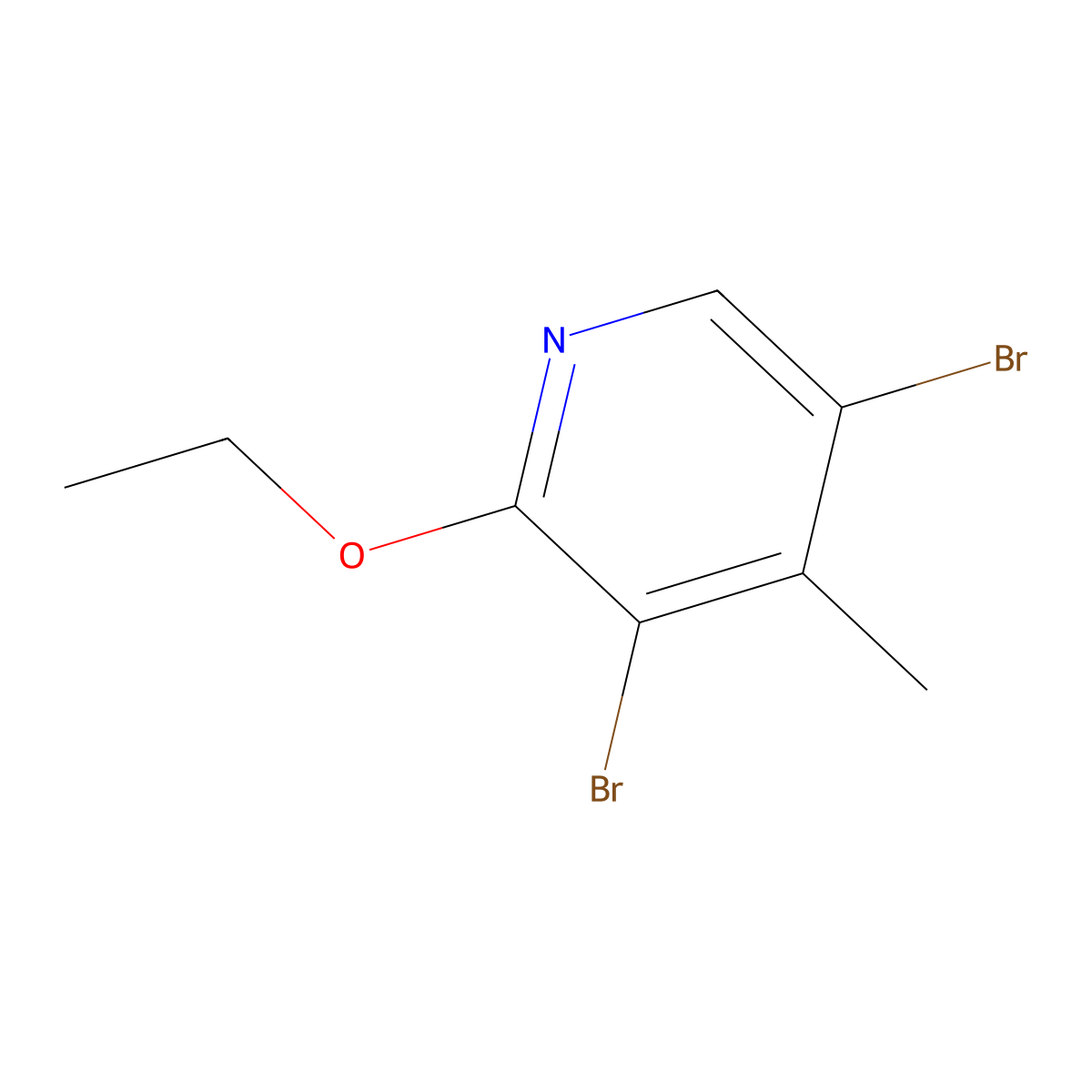 3,5-Dibromo-2-ethoxy-4-methylpyridine molecular structure, CAS 610279-05-5