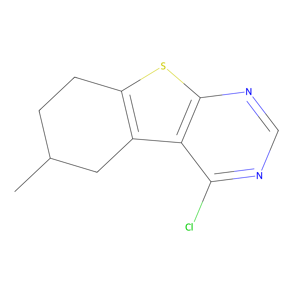 4-Chloro-6-methyl-5,6,7,8-tetrahydro[1]benzothieno[2,3-d]pyrimidine molecular structure, CAS 610279-55-5