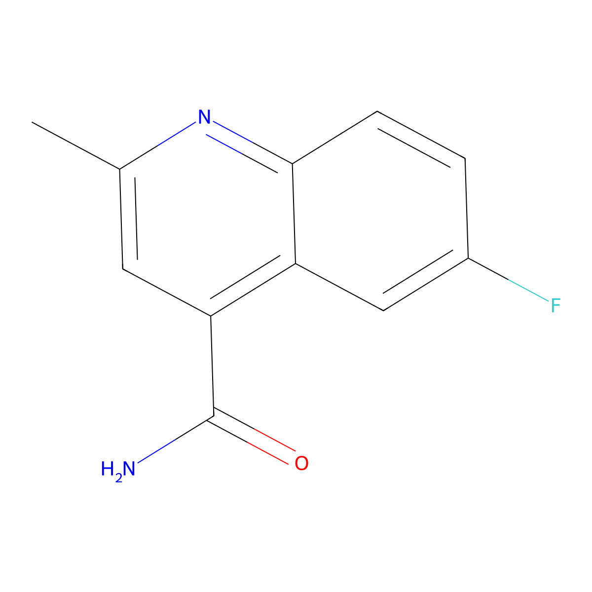 6-Fluoro-2-methylquinoline-4-carboxamide molecular structure, CAS 610279-66-8