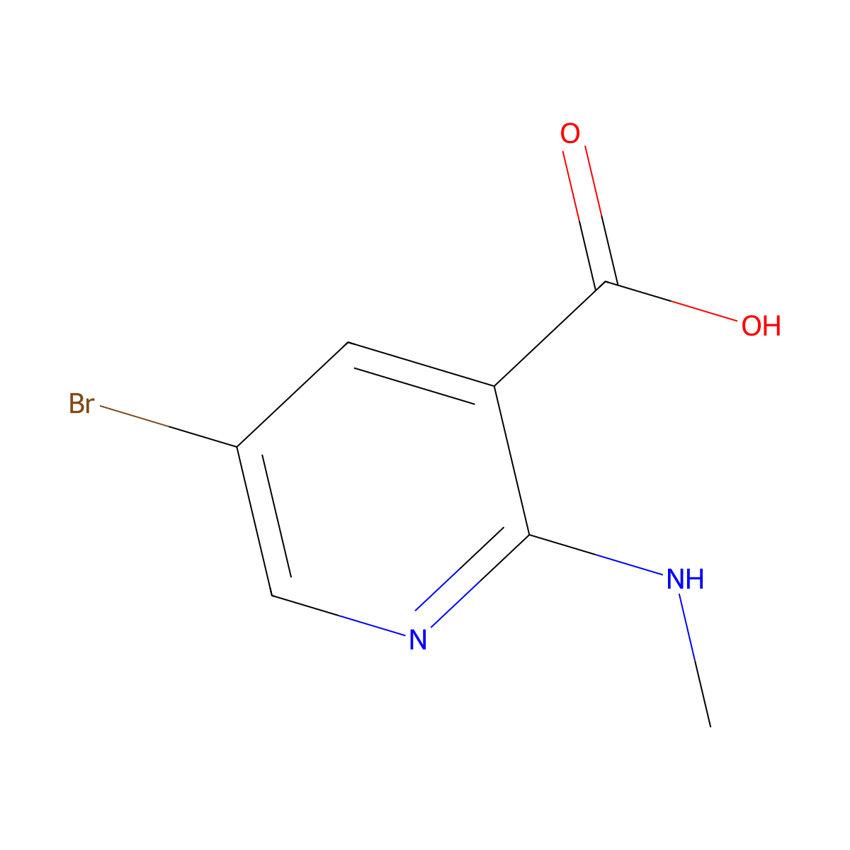 5-Bromo-2-methylamino-nicotinic acid molecular structure, CAS 610279-81-7