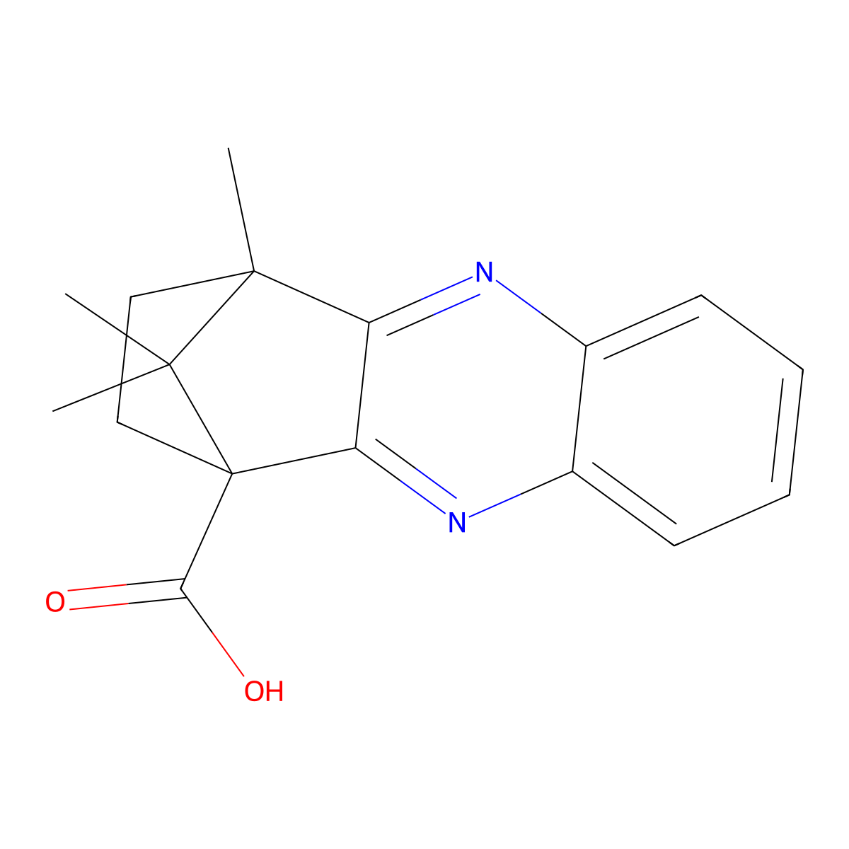 4,11,11-trimethyl-3,4-dihydro-1,4-methanophenazine-1(2H)-carboxylic acid molecular structure, CAS 610279-82-8