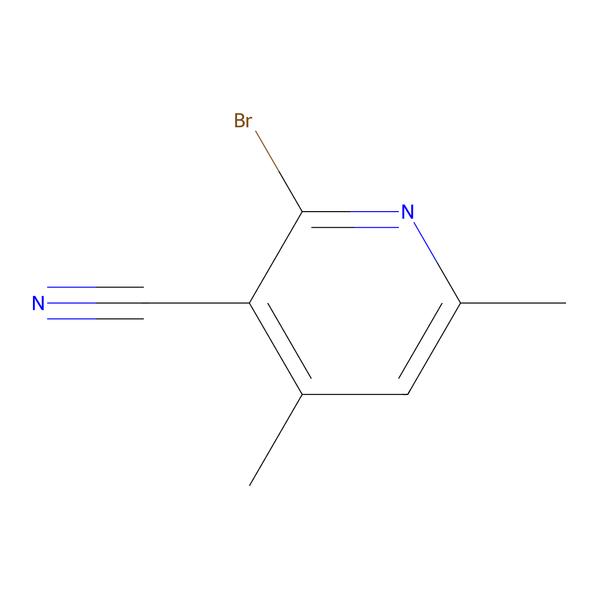 2-Bromo-4,6-dimethyl-nicotinonitrile molecular structure, CAS 610279-99-7
