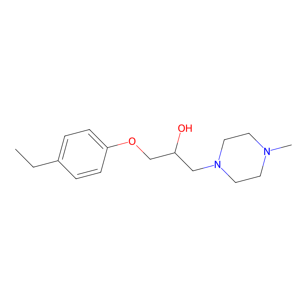 1-(4-Ethylphenoxy)-3-(4-methylpiperazin-1-yl)propan-2-ol molecular structure, CAS 610280-32-5