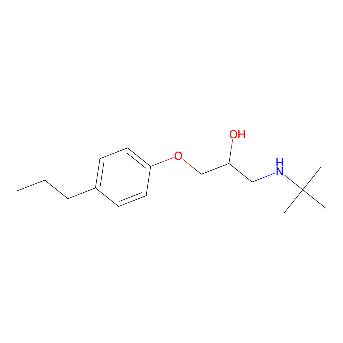 1-(Tert-butylamino)-3-(4-propylphenoxy)propan-2-ol molecular structure, CAS 610280-35-8