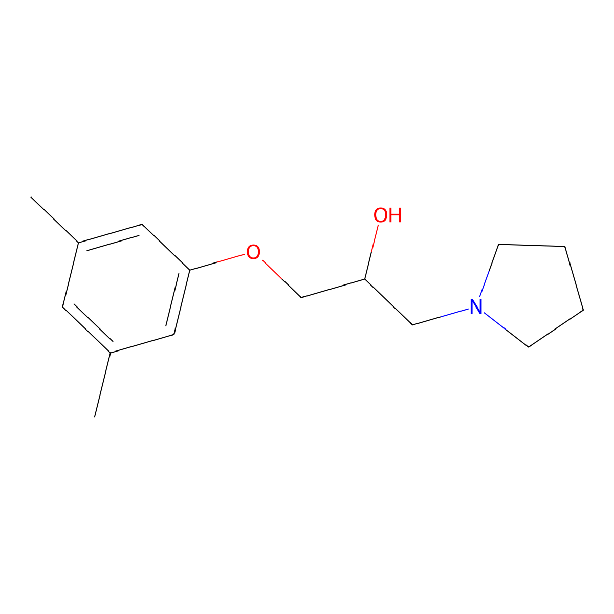 1-(3,5-Dimethylphenoxy)-3-(pyrrolidin-1-yl)propan-2-ol molecular structure, CAS 610280-43-8