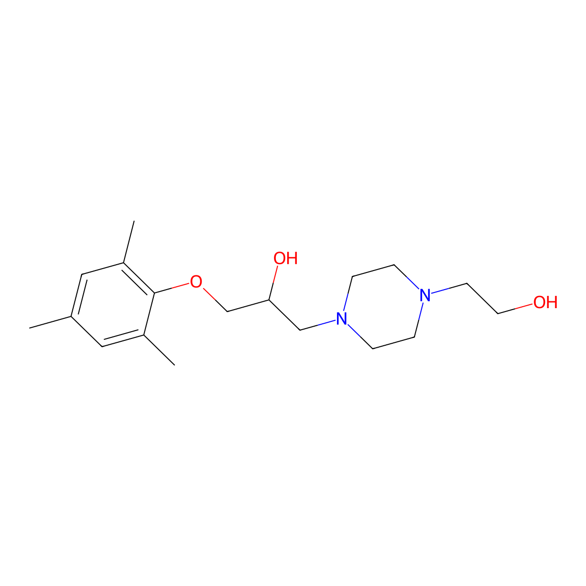 1-[4-(2-Hydroxyethyl)piperazin-1-yl]-3-(2,4,6-trimethylphenoxy)propan-2-ol molecular structure, CAS 610280-44-9