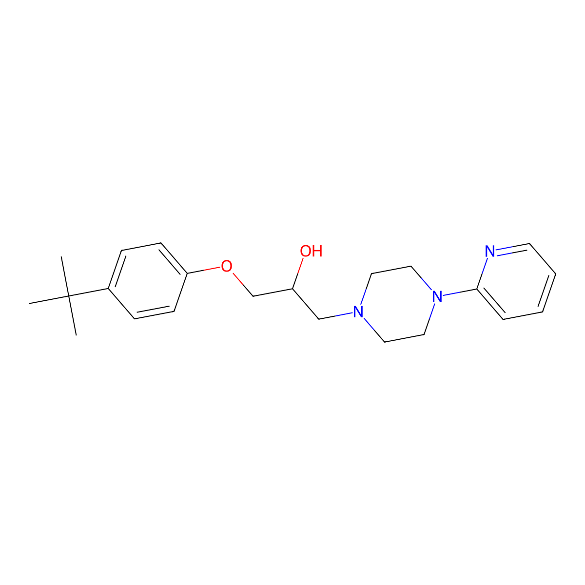 1-(4-Tert-butylphenoxy)-3-[4-(pyridin-2-yl)piperazin-1-yl]propan-2-ol molecular structure, CAS 610281-32-8