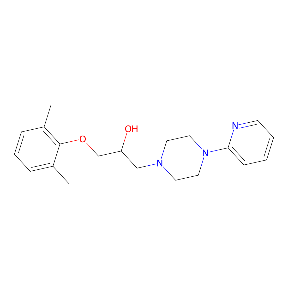 1-(2,6-Dimethylphenoxy)-3-[4-(pyridin-2-yl)piperazin-1-yl]propan-2-ol molecular structure, CAS 610281-37-3