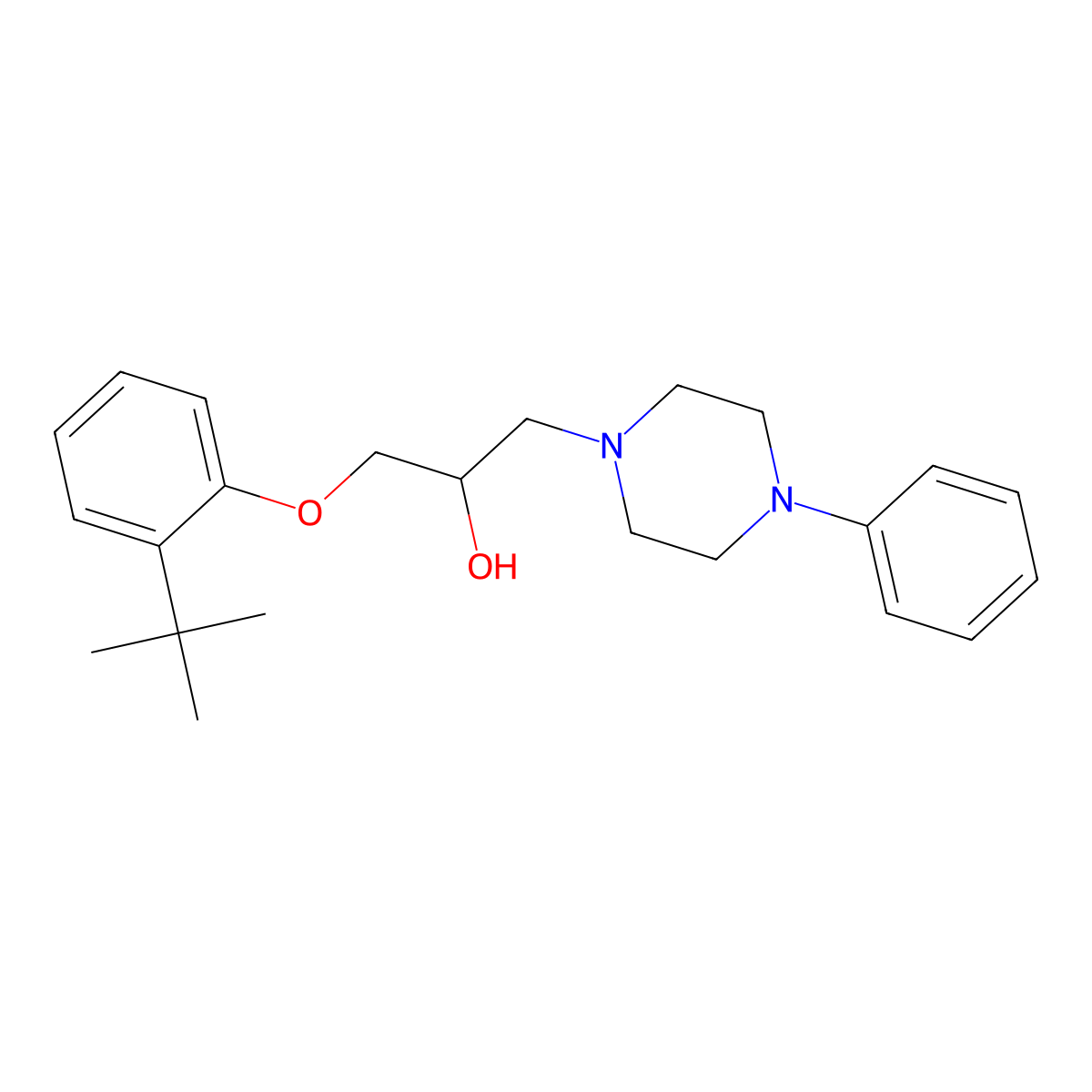 1-(2-Tert-butylphenoxy)-3-(4-phenylpiperazin-1-yl)propan-2-ol molecular structure, CAS 610281-48-6