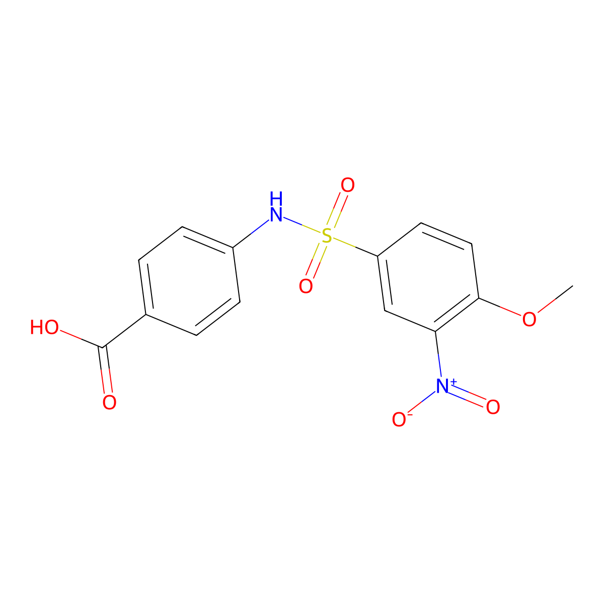 4-{[(4-Methoxy-3-nitrophenyl)sulfonyl]amino}benzoic acid molecular structure, CAS 610281-75-9