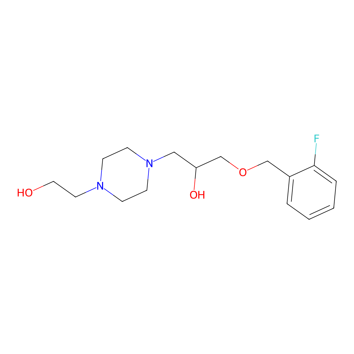 1-[(2-Fluorophenyl)methoxy]-3-[4-(2-hydroxyethyl)piperazin-1-yl]propan-2-ol molecular structure, CAS 610282-20-7