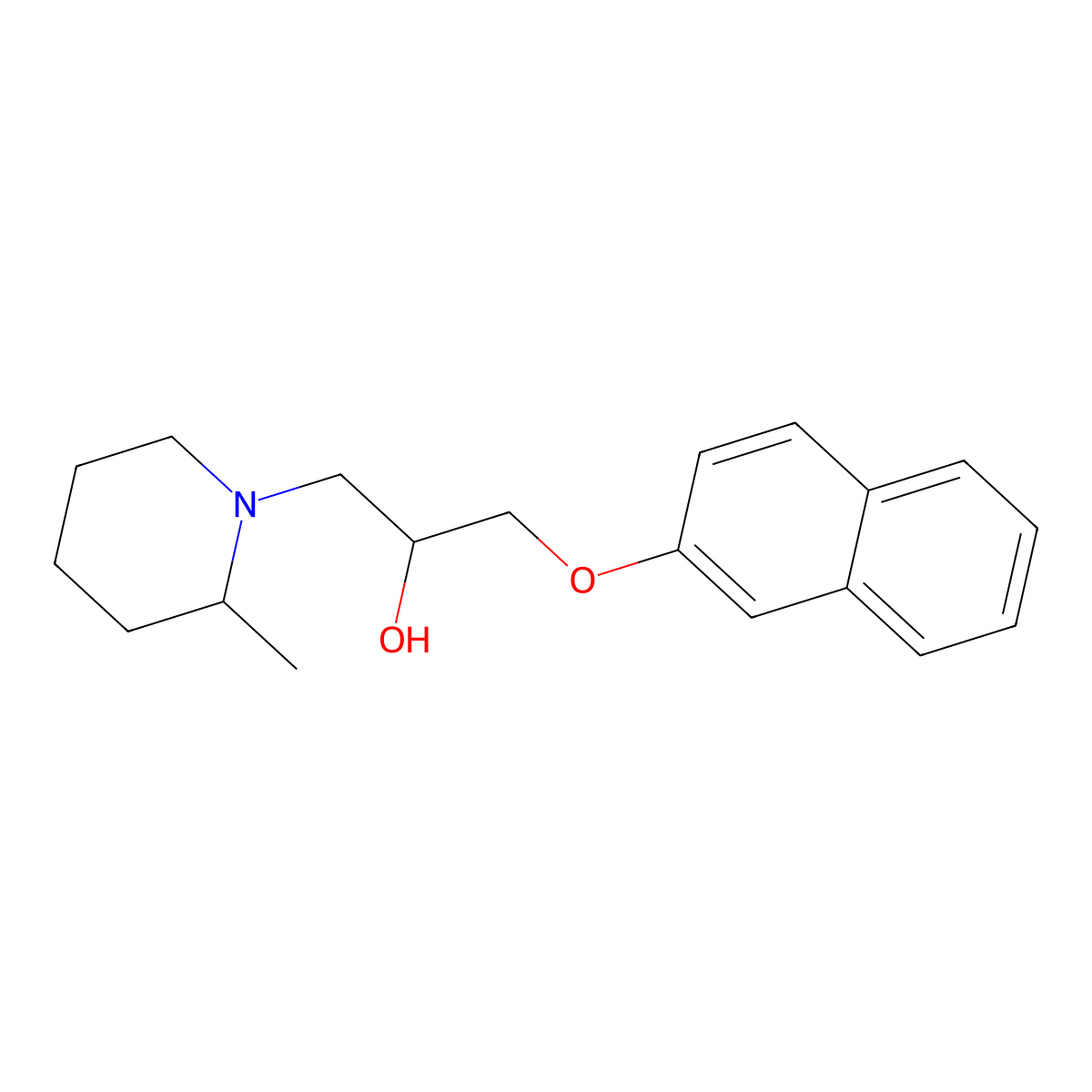 1-(2-Methylpiperidin-1-yl)-3-(naphthalen-2-yloxy)propan-2-ol molecular structure, CAS 610282-38-7