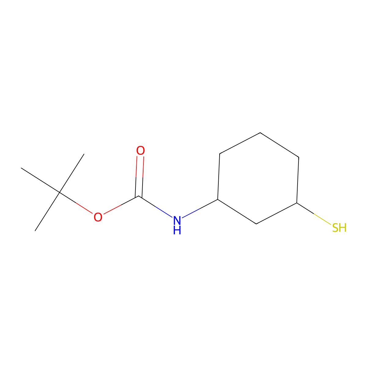 tert-butyl N-(3-sulfanylcyclohexyl)carbamate molecular structure, CAS 610286-30-1