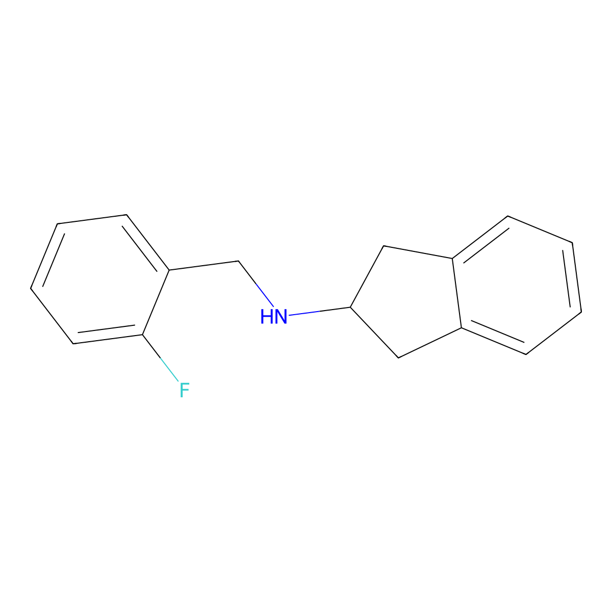 N-[(2-fluorophenyl)methyl]-2,3-dihydro-1H-inden-2-amine molecular structure, CAS 610298-64-1