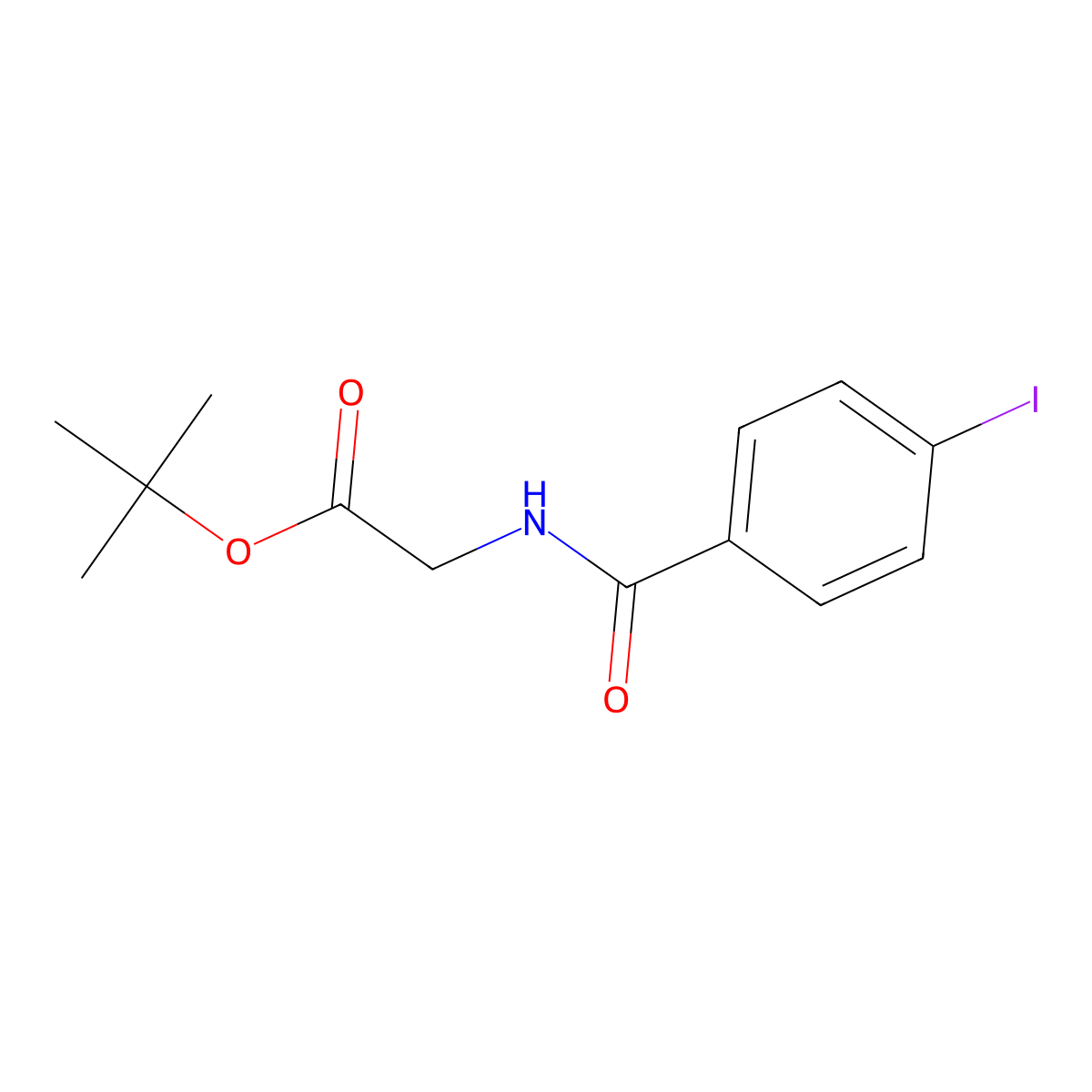 N-(4-iodobenzoyl)glycine 1,1-dimethylethyl ester molecular structure, CAS 610299-13-3