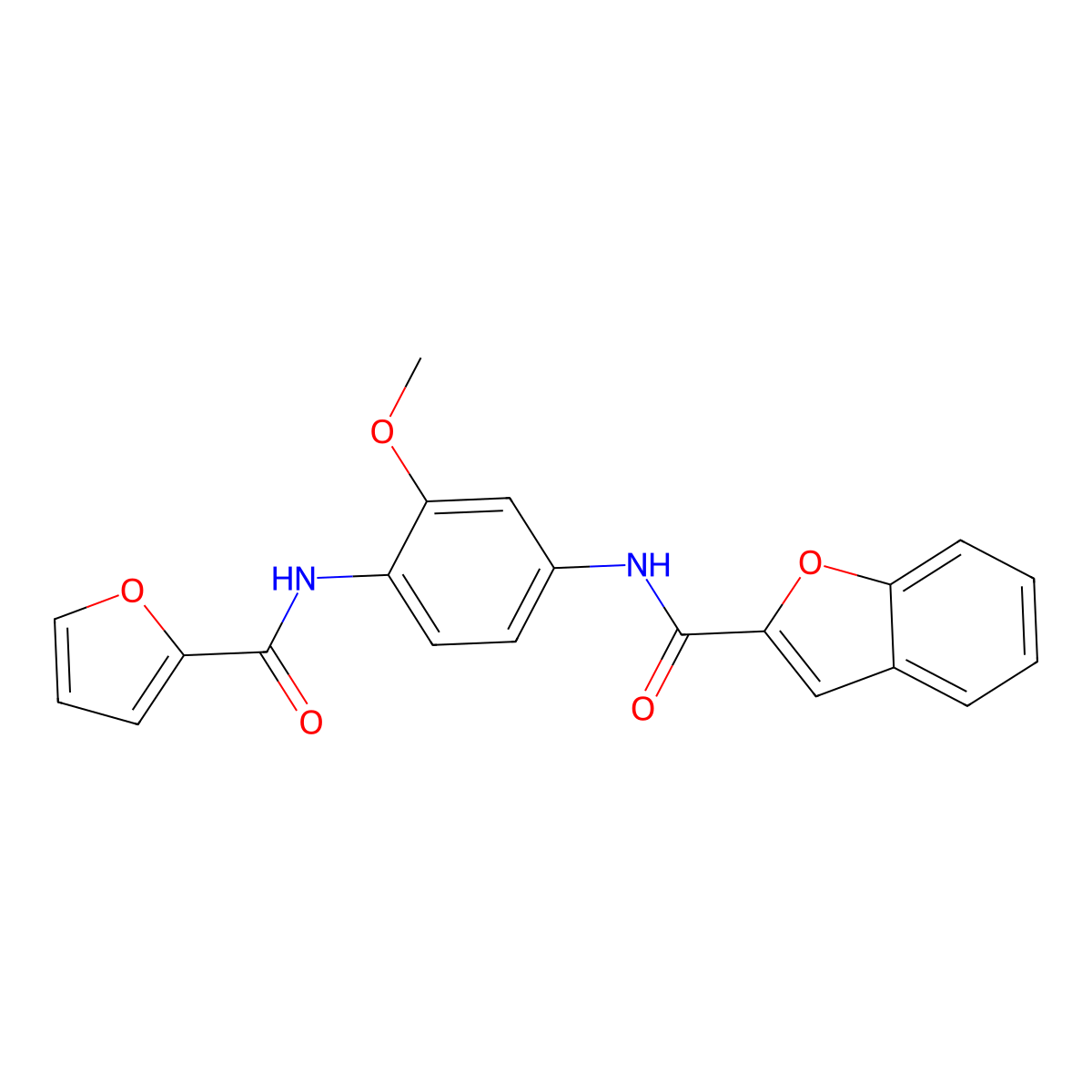 N-[4-(2-furoylamino)-3-methoxyphenyl]-1-benzofuran-2-carboxamide molecular structure, CAS 6103-21-5