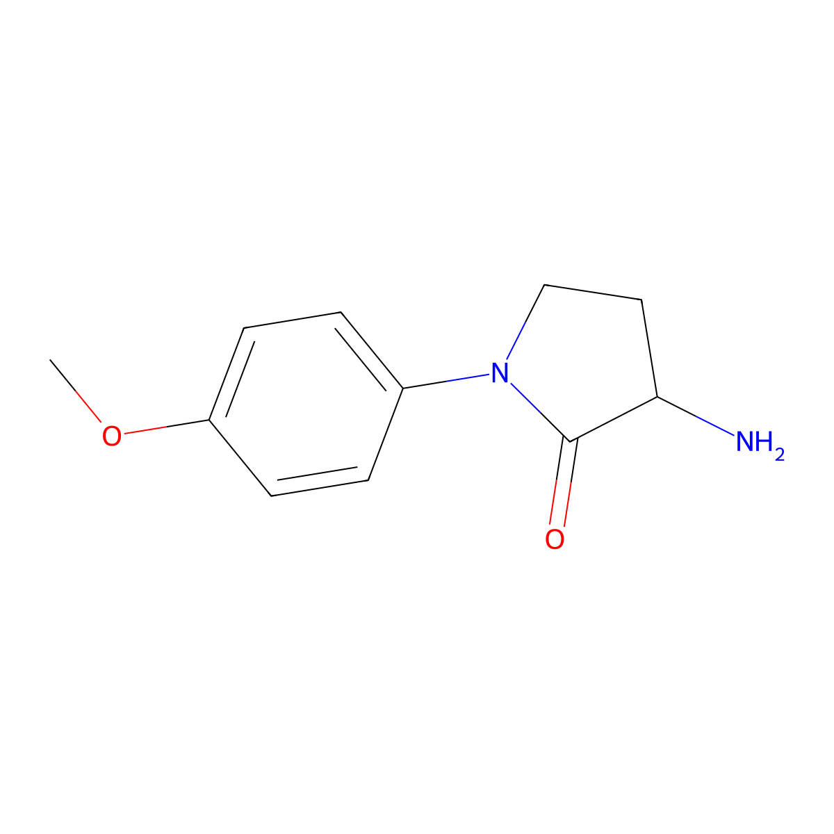 3-Amino-1-(4-methoxyphenyl)pyrrolidin-2-one molecular structure, CAS 6103-44-2