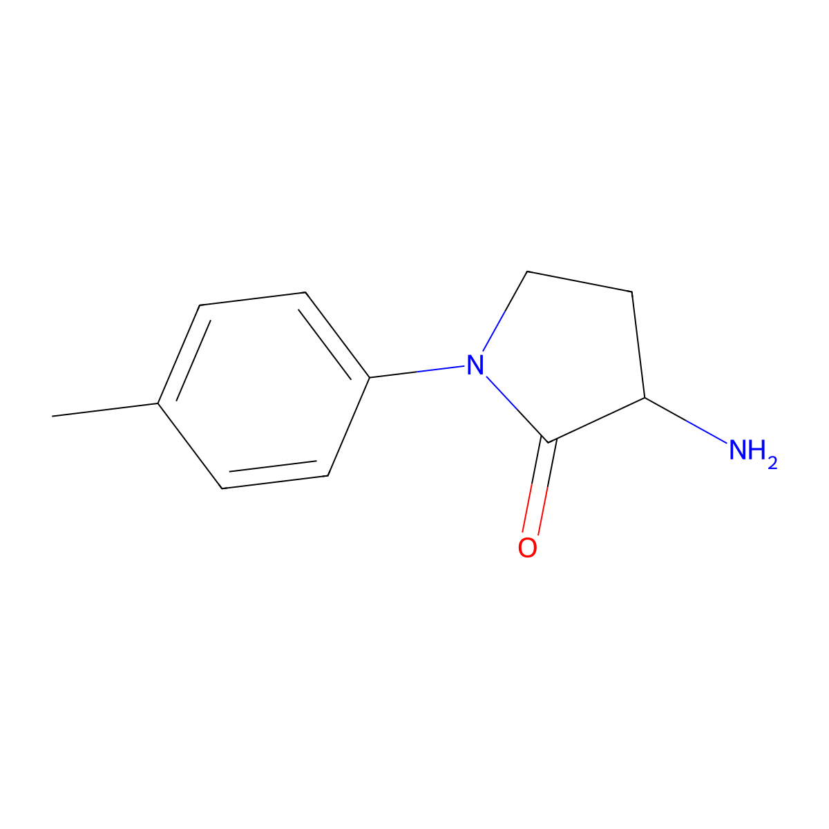 3-Amino-1-(4-methylphenyl)pyrrolidin-2-one molecular structure, CAS 6103-50-0