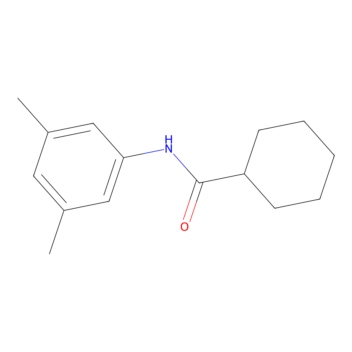 N-(3,5-dimethylphenyl)cyclohexanecarboxamide molecular structure, CAS 6103-98-6