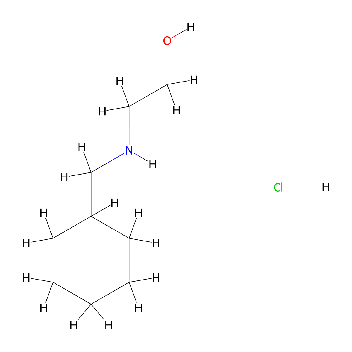 2-[(Cyclohexylmethyl)amino]ethan-1-ol hydrochloride molecular structure, CAS 610309-66-5