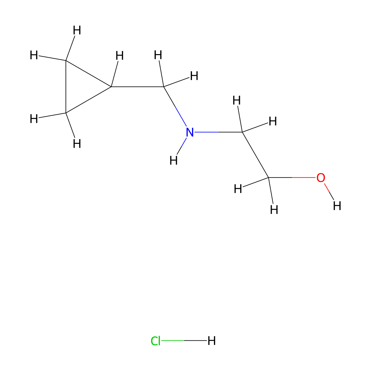 N-(2-Hydroxyethyl)(cyclopropylmethyl)amine Hydrochloride molecular structure, CAS 610309-67-6