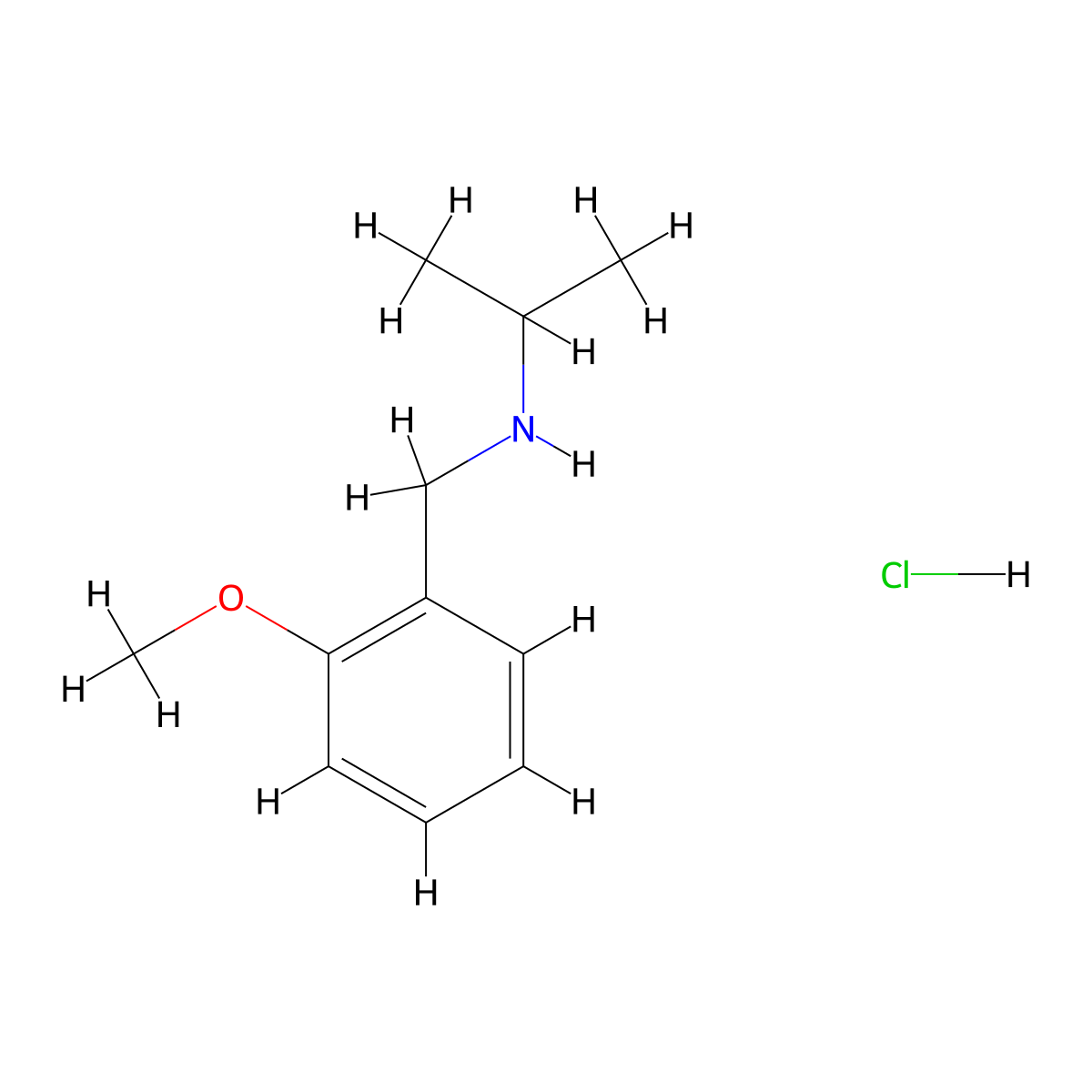 N-(2-Methoxybenzyl)-2-propanamine hydrochloride molecular structure, CAS 610309-75-6