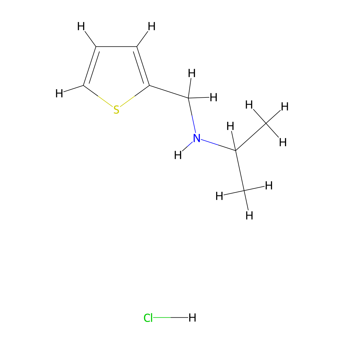 (Propan-2-yl)[(thiophen-2-yl)methyl]amine hydrochloride molecular structure, CAS 610309-78-9