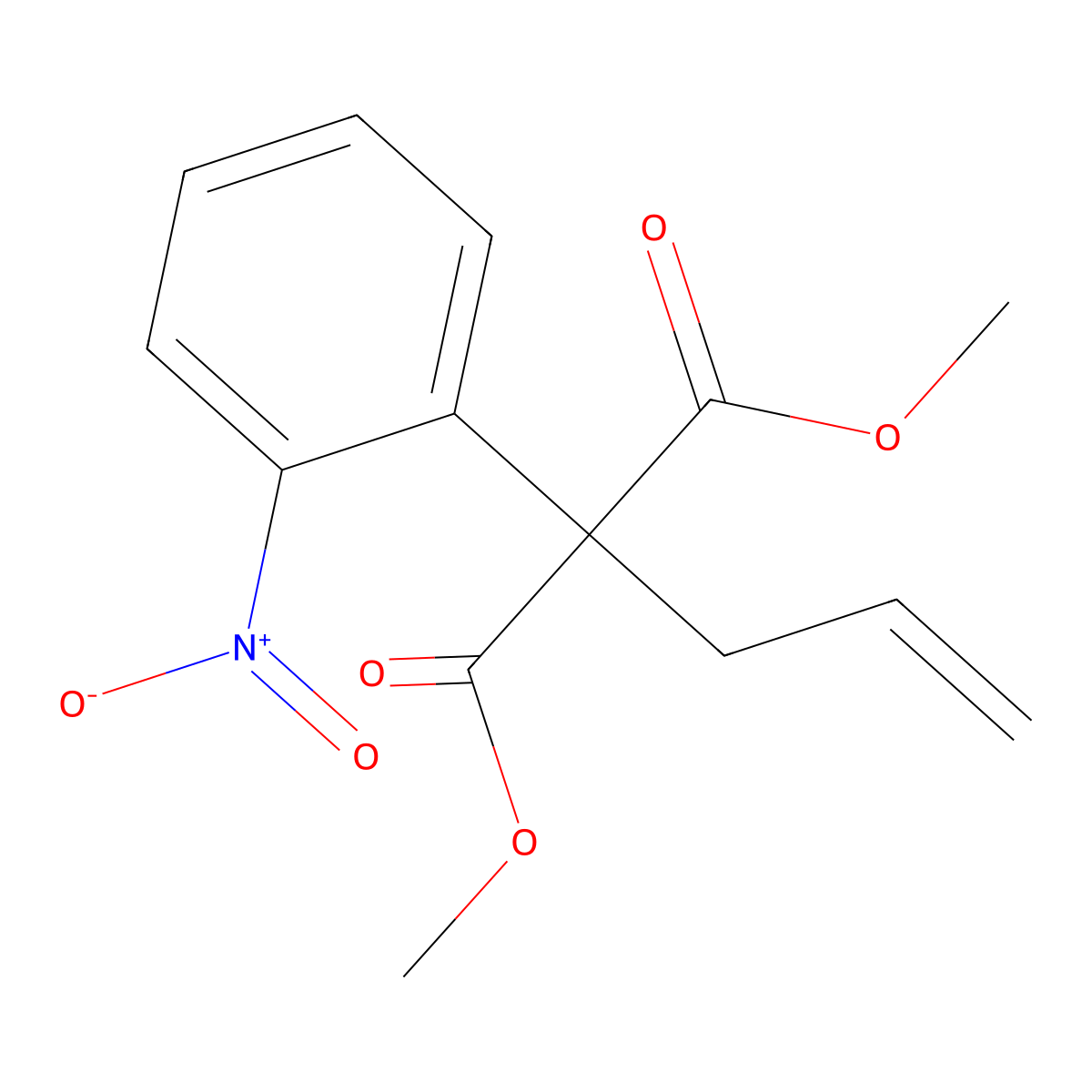 Dimethyl 2-allyl-2-(2-nitrophenyl)malonate molecular structure, CAS 610315-36-1