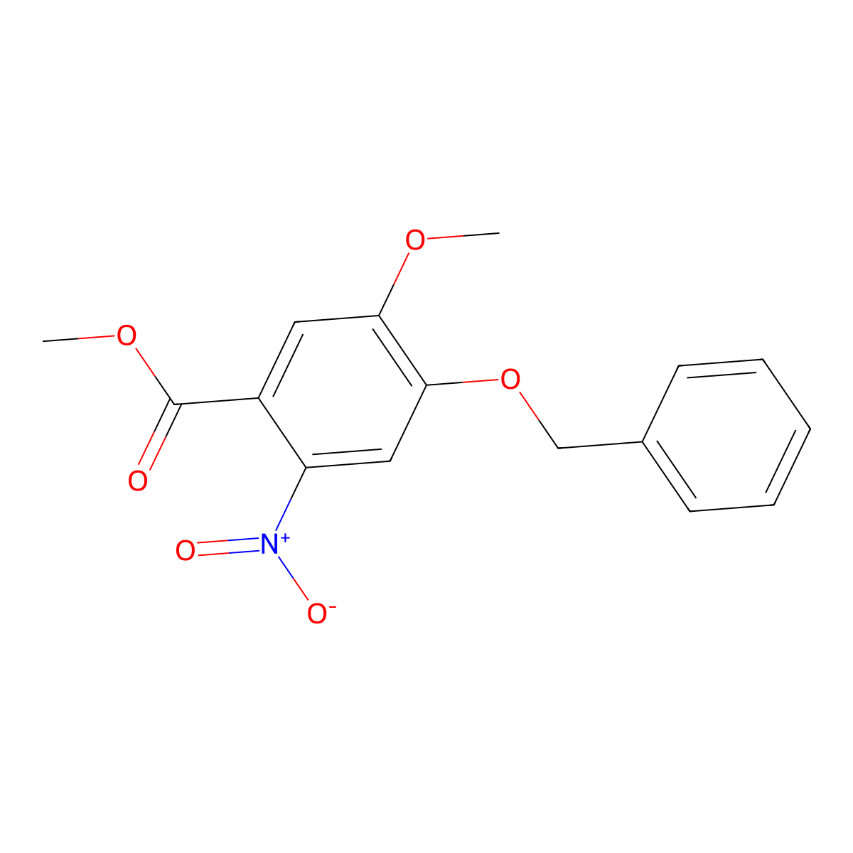 Methyl 4-(benzyloxy)-5-methoxy-2-nitrobenzoate molecular structure, CAS 61032-41-5