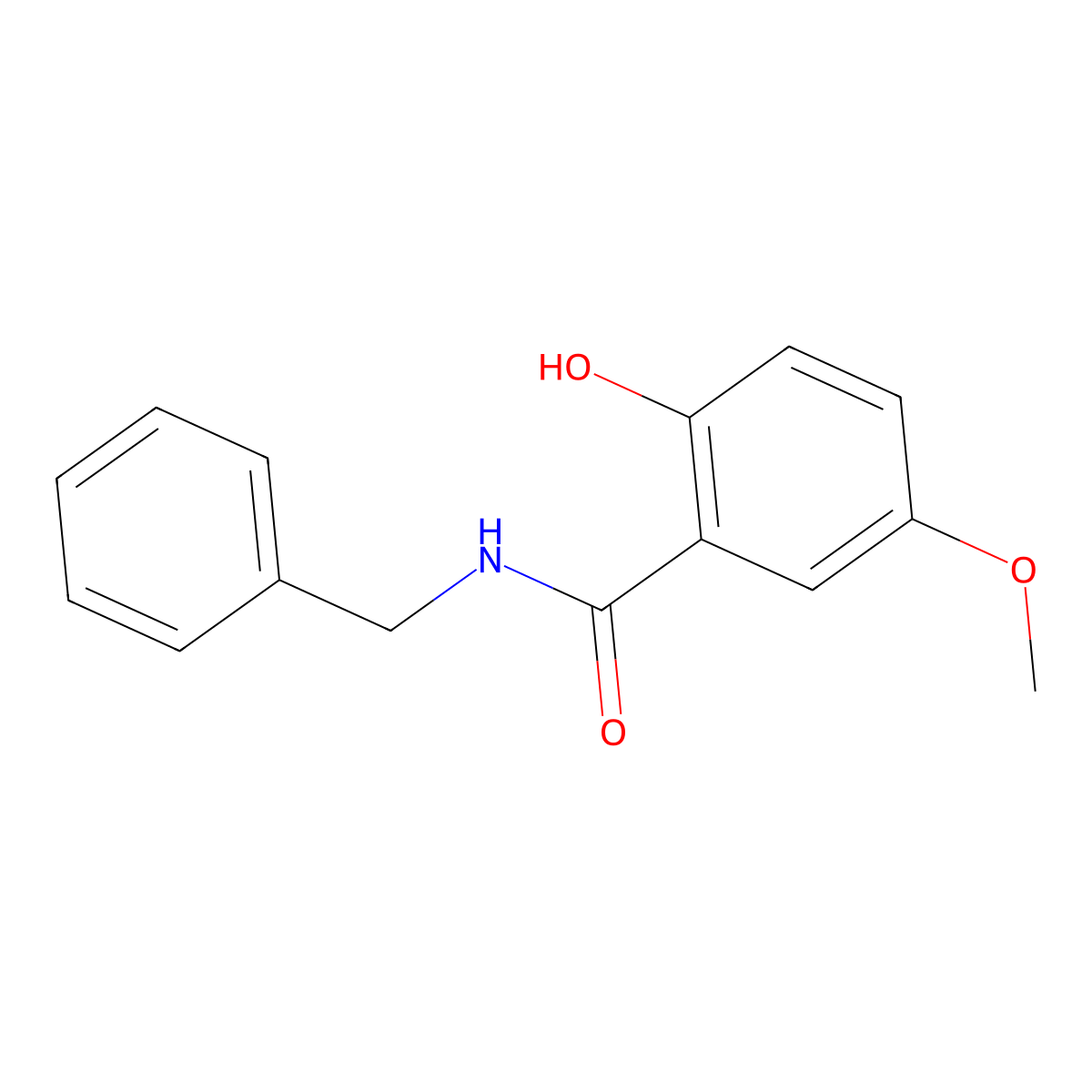 2-Hydroxy-5-methoxy-N-(phenylmethyl)benzamide molecular structure, CAS 610320-52-0