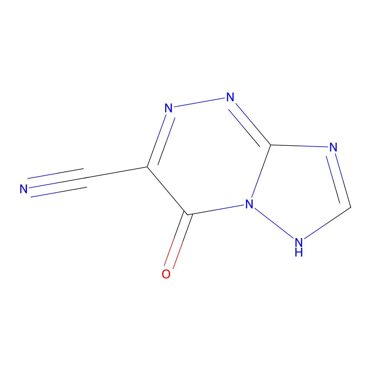 4-Oxo-1,4-dihydro[1,2,4]triazolo[5,1-c][1,2,4]triazine-3-carbonitrile molecular structure, CAS 61033-20-3