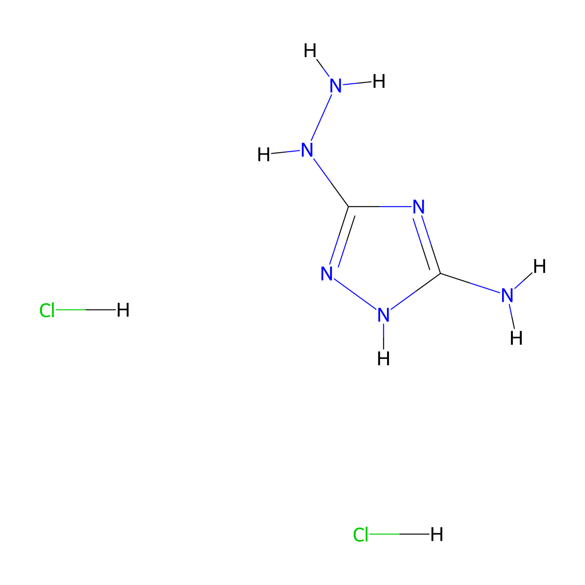5-hydrazinyl-4H-1,2,4-triazol-3-amine dihydrochloride molecular structure, CAS 61033-37-2