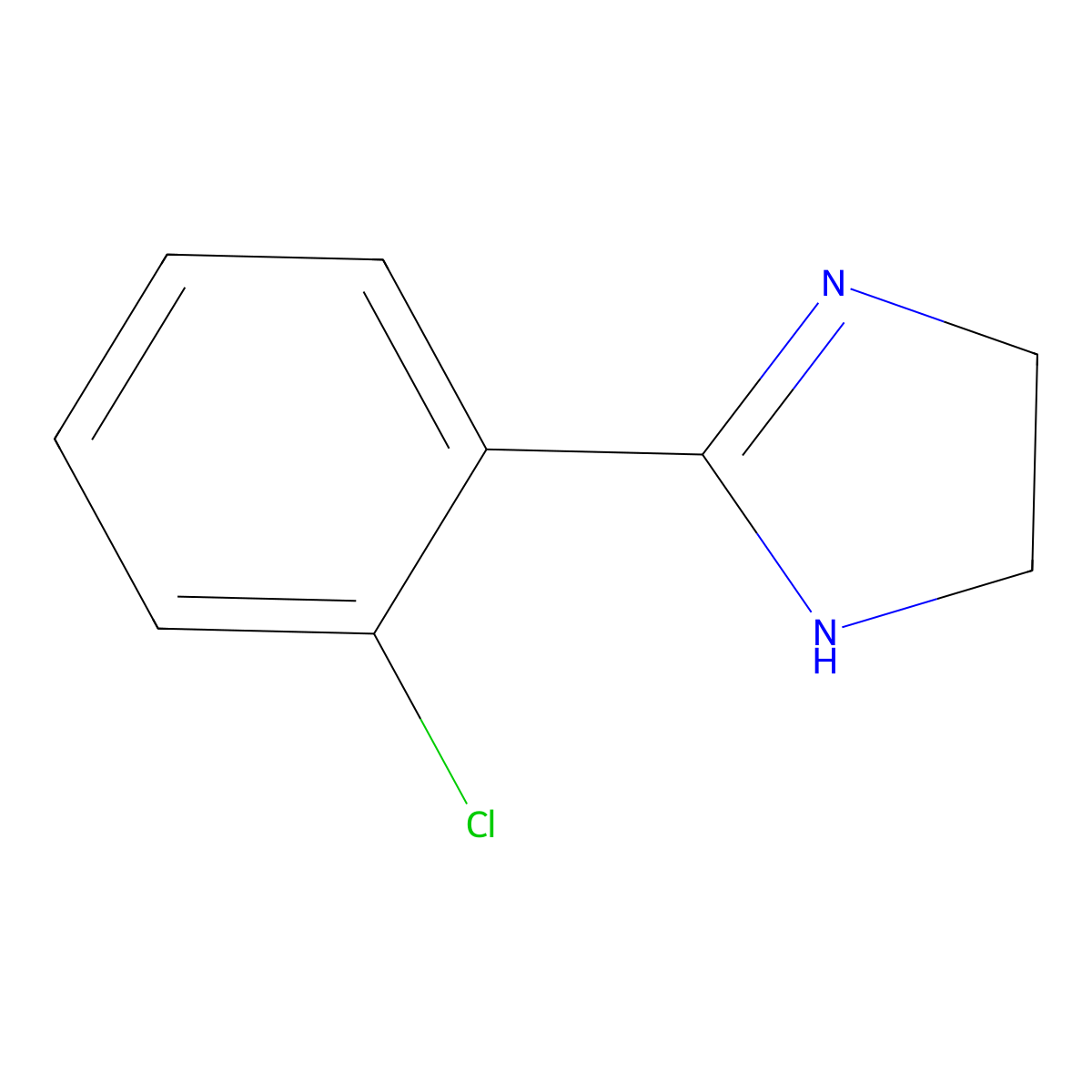 2-(2-chlorophenyl)-4,5-dihydro-1H-imidazole molecular structure, CAS 61033-69-0